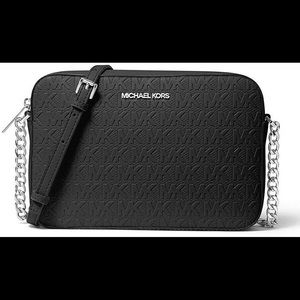 Michael Kors Jet Set Logo Debossed Large Crossbody